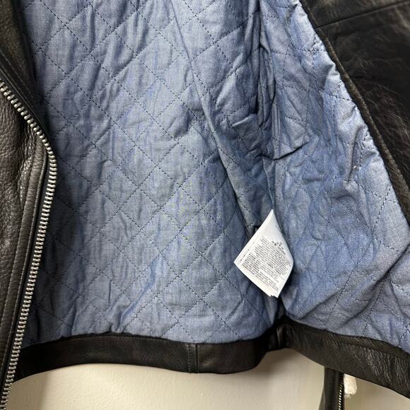 Md NWT GAP Black Quilted Leather Moto Jacket Biker Jacket Grunge Edgy Punk Goth - Picture 7 of 8
